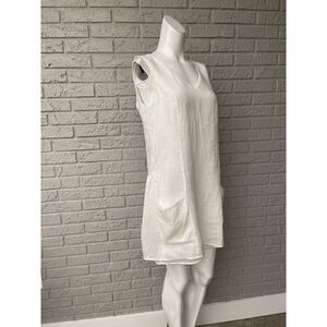Kenar White Linen Overlay Dress Size 4